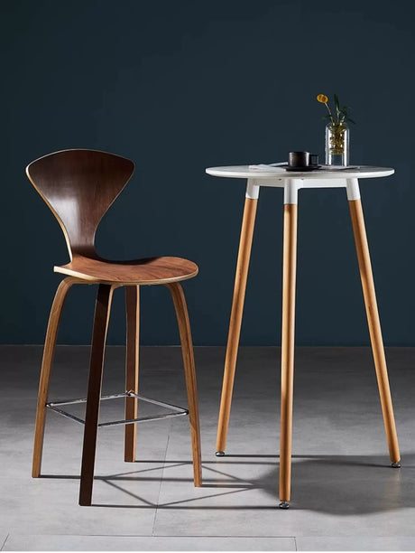 ABOUT WHITE Mistral Vintage Nordic Wooden Bar Chair from ABOUT WHITE