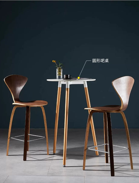 ABOUT WHITE Mistral Vintage Nordic Wooden Bar Chair from ABOUT WHITE