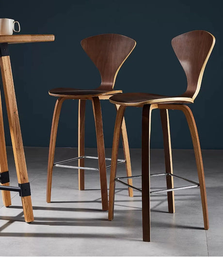 ABOUT WHITE Mistral Vintage Nordic Wooden Bar Chair from ABOUT WHITE