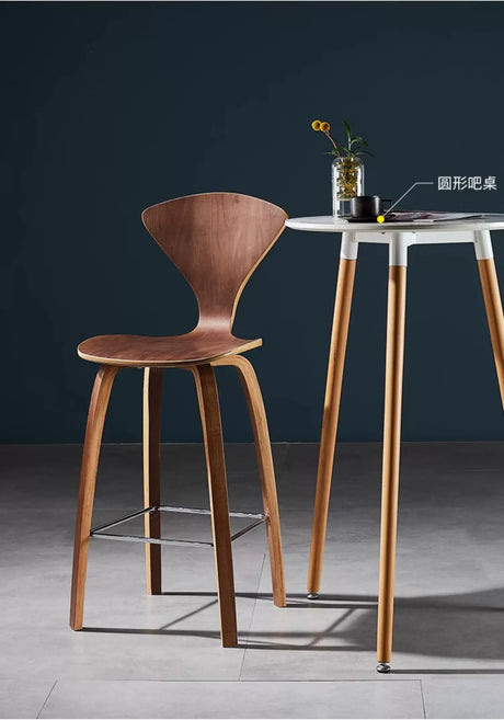 ABOUT WHITE Mistral Vintage Nordic Wooden Bar Chair from ABOUT WHITE