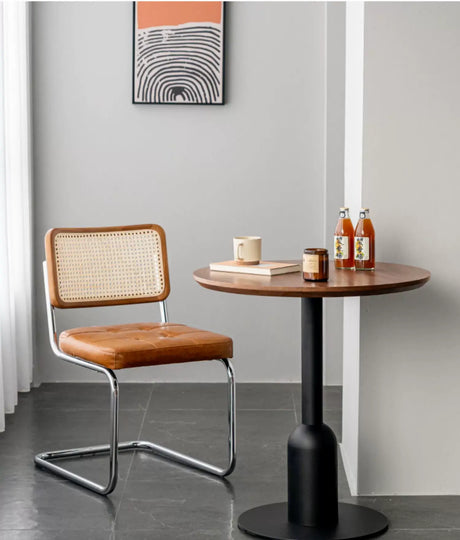 ABOUT WHITE Orenji Elegant Solid Wood Round Dining Table from ABOUT WHITE