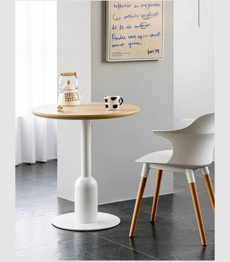 ABOUT WHITE Orenji Elegant Solid Wood Round Dining Table from ABOUT WHITE