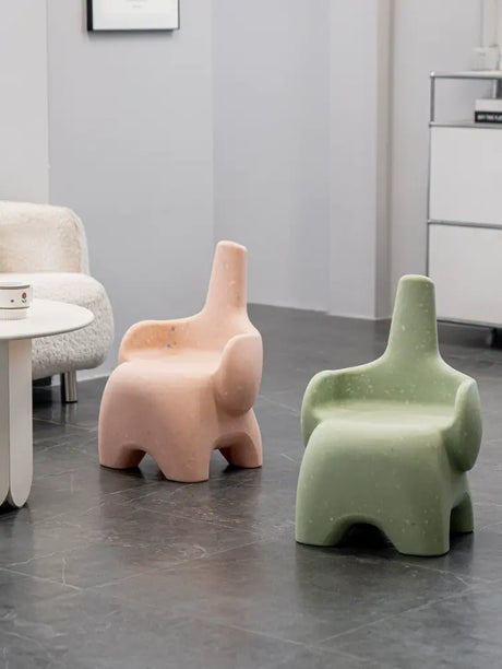 ABOUT WHITE Sakura Playful Elephant Backrest Stool from ABOUT WHITE