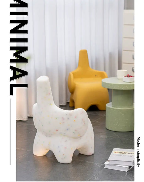 ABOUT WHITE Sakura Playful Elephant Backrest Stool from ABOUT WHITE