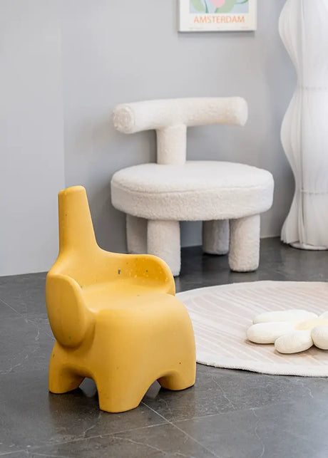 ABOUT WHITE Sakura Playful Elephant Backrest Stool from ABOUT WHITE