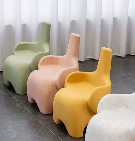 ABOUT WHITE Sakura Playful Elephant Backrest Stool from ABOUT WHITE