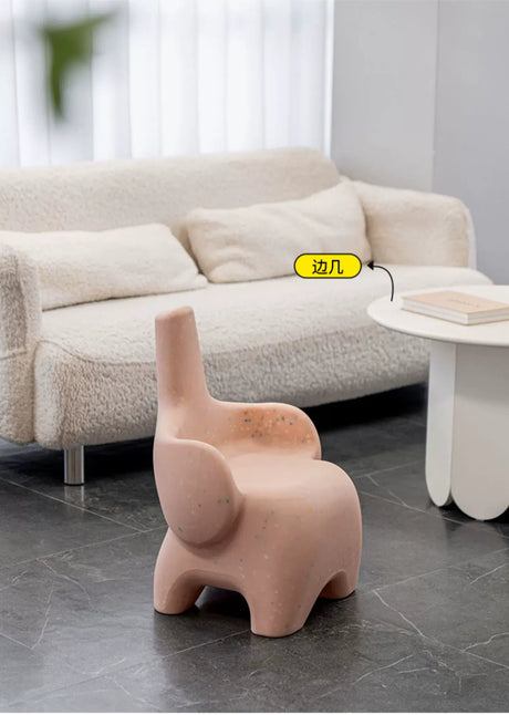 ABOUT WHITE Sakura Playful Elephant Backrest Stool from ABOUT WHITE
