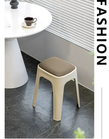 ABOUT WHITE Santiago Minimalist Plastic Low Stool from ABOUT WHITE