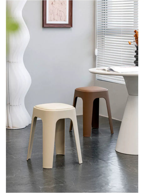 ABOUT WHITE Santiago Minimalist Plastic Low Stool from ABOUT WHITE