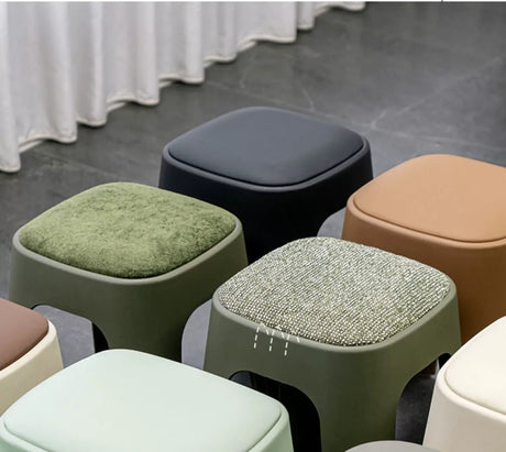 ABOUT WHITE Santiago Minimalist Plastic Low Stool from ABOUT WHITE