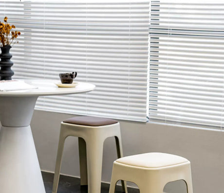 ABOUT WHITE Santiago Minimalist Plastic Low Stool from ABOUT WHITE