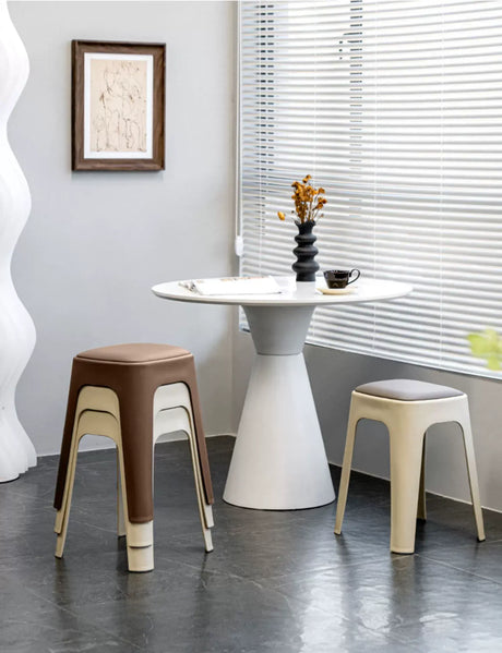 ABOUT WHITE Santiago Minimalist Plastic Low Stool from ABOUT WHITE