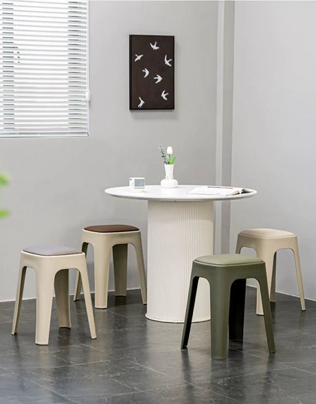 ABOUT WHITE Santiago Minimalist Plastic Low Stool from ABOUT WHITE