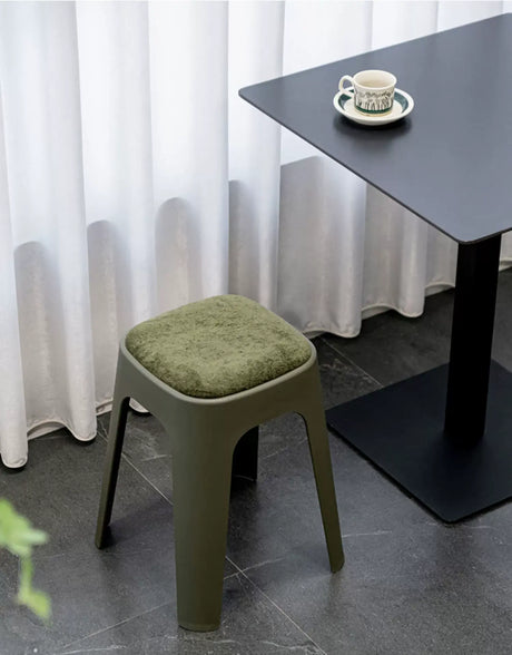 ABOUT WHITE Santiago Minimalist Plastic Low Stool from ABOUT WHITE