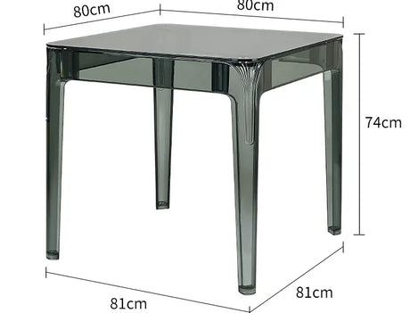 ABOUT WHITE Santiago Scandinavian Minimalist Glass Dining Table from ABOUT WHITE