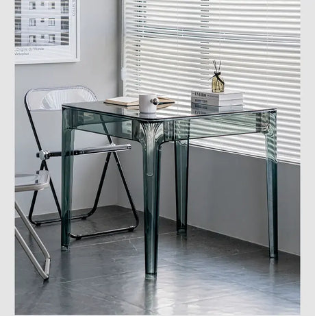 ABOUT WHITE Santiago Scandinavian Minimalist Glass Dining Table from ABOUT WHITE