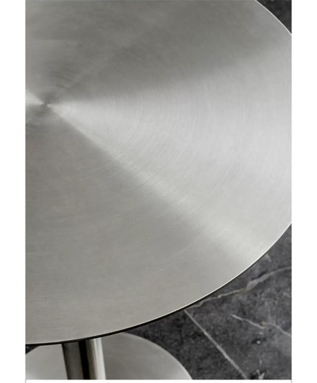 ABOUT WHITE Santiago Sleek Stainless Steel Round Dining Table from ABOUT WHITE