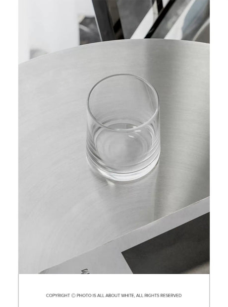 ABOUT WHITE Santiago Sleek Stainless Steel Round Dining Table from ABOUT WHITE
