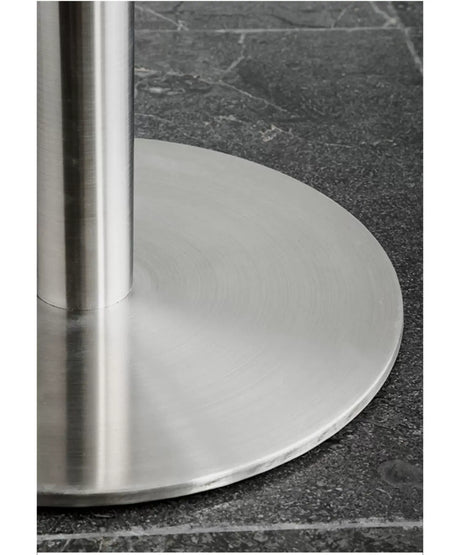 ABOUT WHITE Santiago Sleek Stainless Steel Round Dining Table from ABOUT WHITE