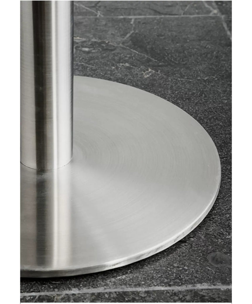 ABOUT WHITE Santiago Sleek Stainless Steel Round Dining Table from ABOUT WHITE