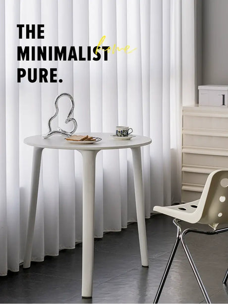 ABOUT WHITE Serafina Modern Minimalist Round Dining Table from ABOUT WHITE