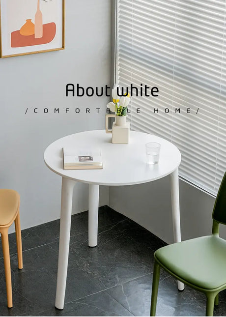 ABOUT WHITE Serafina Modern Minimalist Round Dining Table from ABOUT WHITE