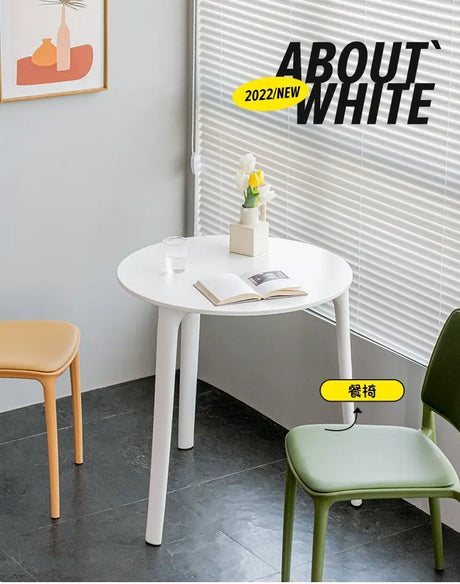 ABOUT WHITE Serafina Modern Minimalist Round Dining Table from ABOUT WHITE