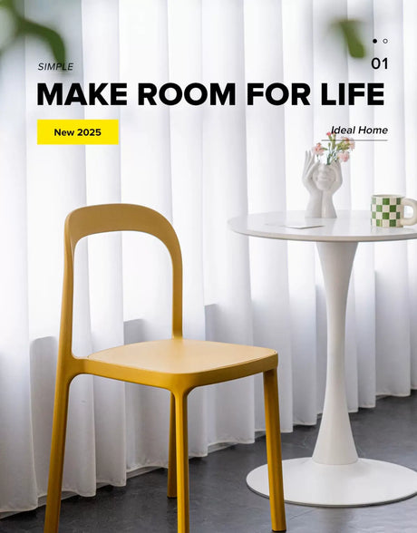 ABOUT WHITE Seville Minimalist Plastic Dining Chair from ABOUT WHITE
