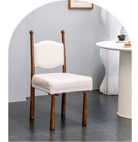 ABOUT WHITE Valentina Retro-Luxe Lambskin Dining Chair from ABOUT WHITE