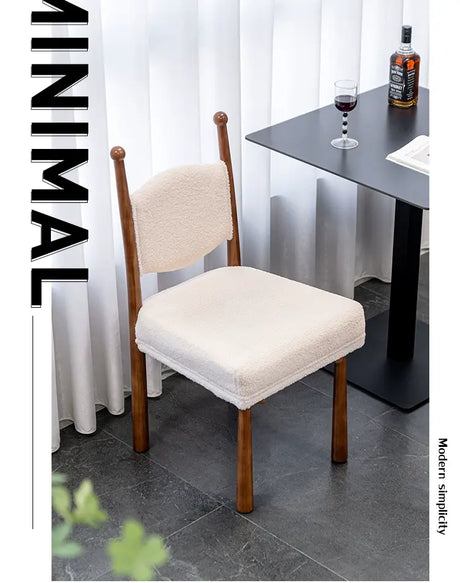 ABOUT WHITE Valentina Retro-Luxe Lambskin Dining Chair from ABOUT WHITE