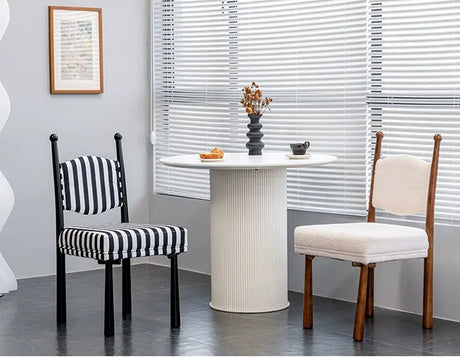 ABOUT WHITE Valentina Retro-Luxe Lambskin Dining Chair from ABOUT WHITE