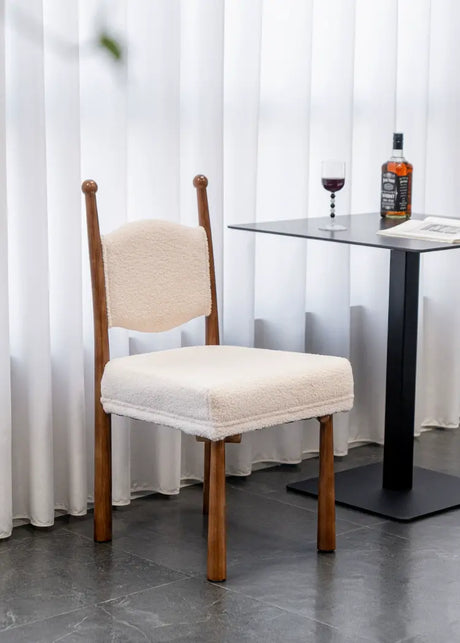 ABOUT WHITE Valentina Retro-Luxe Lambskin Dining Chair from ABOUT WHITE