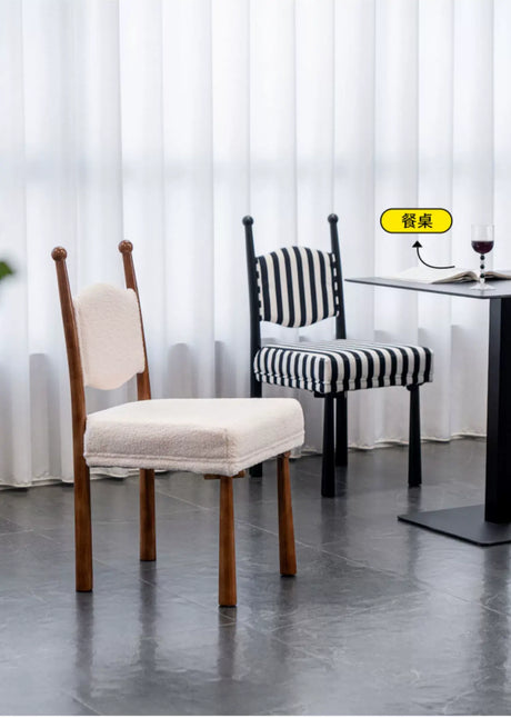 ABOUT WHITE Valentina Retro-Luxe Lambskin Dining Chair from ABOUT WHITE