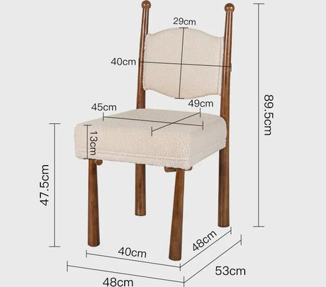 ABOUT WHITE Valentina Retro-Luxe Lambskin Dining Chair from ABOUT WHITE