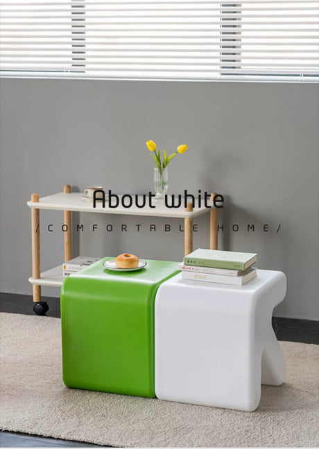 ABOUT WHITE Yamaguchi Charming Minimalist Plastic Stool from ABOUT WHITE