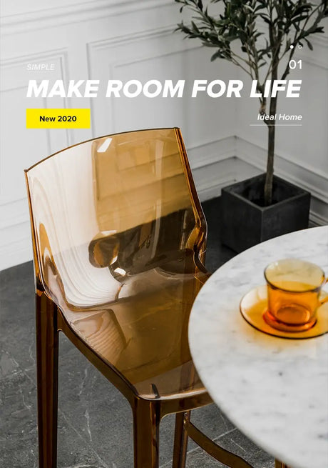 ABOUT WHITE Yamanashi Sleek Transparent Bar Chair from ABOUT WHITE