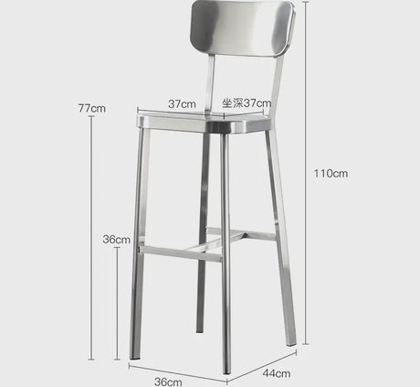 ABOUT WHITE Yuzuki Modern Stainless Steel Bar Chair from ABOUT WHITE