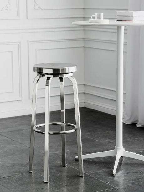 ABOUT WHITE Zorion Elegant Stainless Steel High Stool from ABOUT WHITE