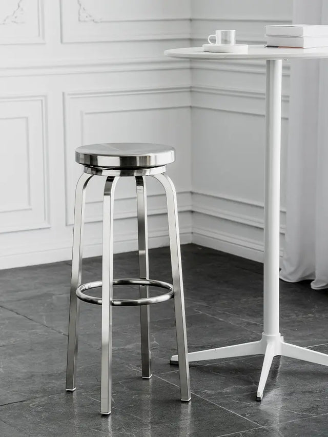 ABOUT WHITE Zorion Elegant Stainless Steel High Stool from ABOUT WHITE