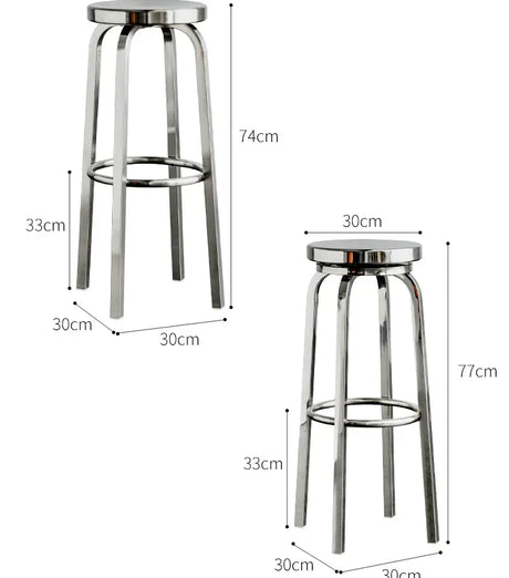 ABOUT WHITE Zorion Elegant Stainless Steel High Stool from ABOUT WHITE