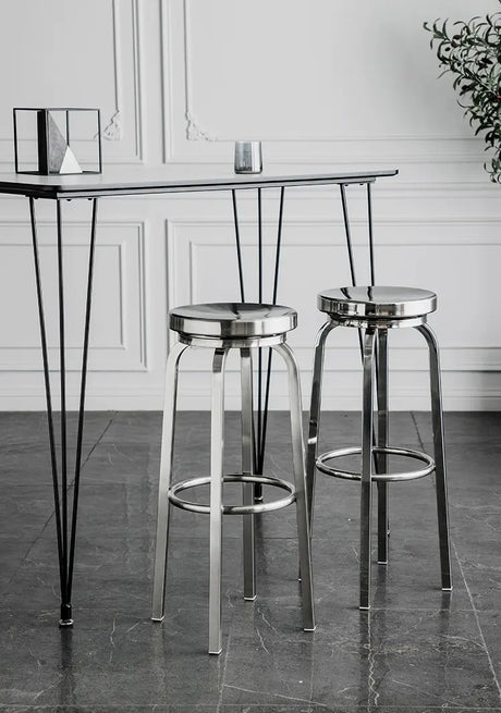 ABOUT WHITE Zorion Elegant Stainless Steel High Stool from ABOUT WHITE