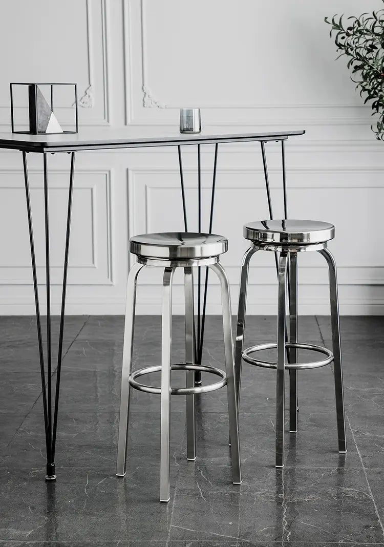 ABOUT WHITE Zorion Elegant Stainless Steel High Stool from ABOUT WHITE