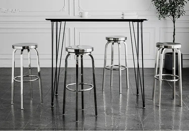ABOUT WHITE Zorion Elegant Stainless Steel High Stool from ABOUT WHITE