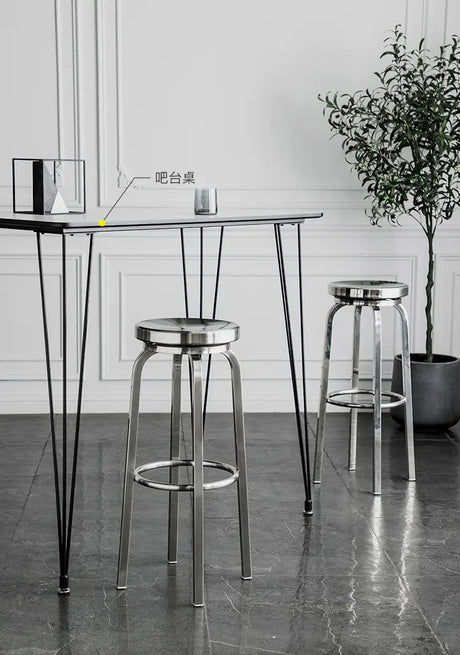 ABOUT WHITE Zorion Elegant Stainless Steel High Stool from ABOUT WHITE