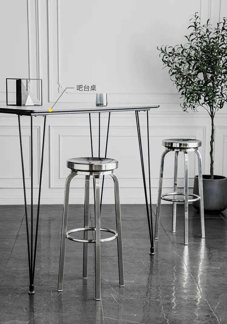 ABOUT WHITE Zorion Elegant Stainless Steel High Stool from ABOUT WHITE