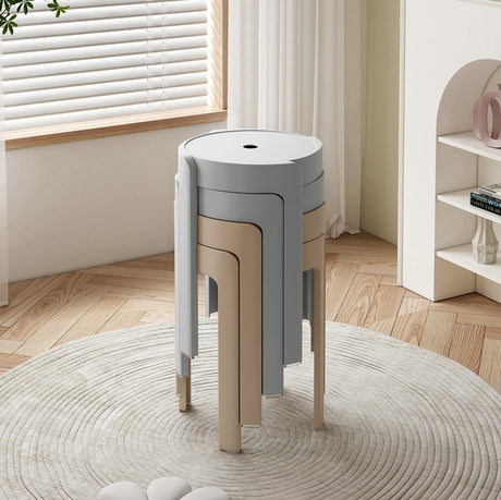 A&D Leonardo Stackable Thick Circular Modern Plastic Stool from A&D