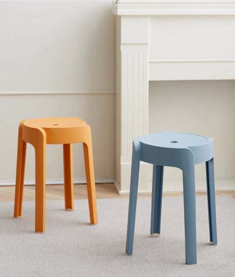 A&D Leonardo Stackable Thick Circular Modern Plastic Stool from A&D