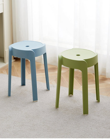A&D Leonardo Stackable Thick Circular Modern Plastic Stool from A&D