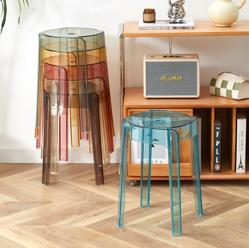 A&D Mariposa Sleek Transparent Stackable Stool from A&D