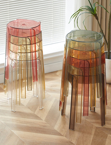 A&D Mariposa Sleek Transparent Stackable Stool from A&D
